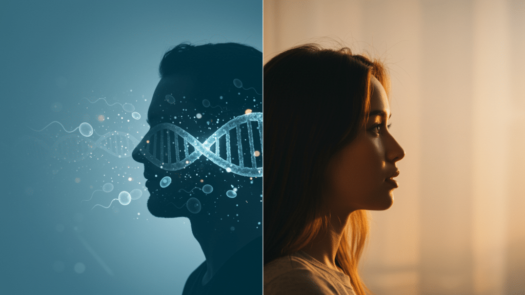 santé préconceptionnelle de l'homme et responsabilité partagée en matière de fertilité avec le concept d'ADN et de sperme